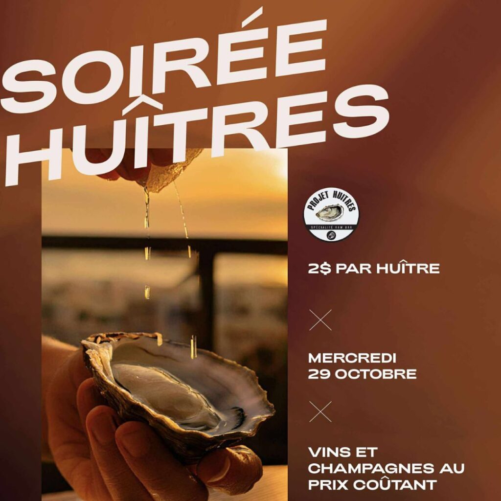 Soirée huîtres à 2$